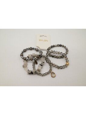 NWT Dylan Jewelry Bracelet Set Firenza Ash Beaded Stretch Layered Boho 71043